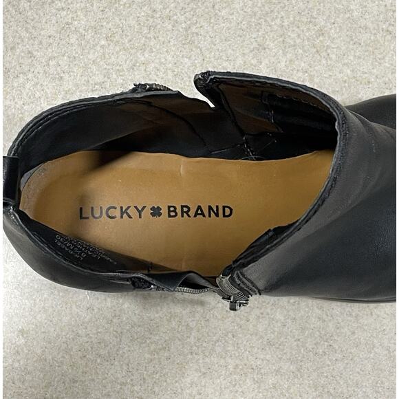 Lucky Brand Women’s Basel Ankle Bootie Size 8.5 Black Distressed Double Zipper - Picture 10 of 14